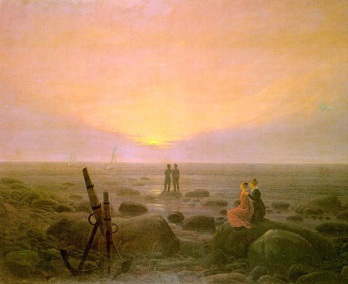 Lever de lune sur la mer (1821), Caspar David Friedrich, musée de l'Ermitage de Saint-Pétersbourg.