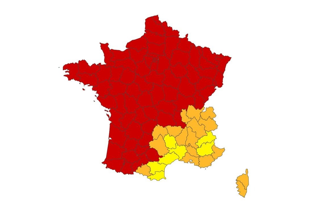Carte des vigilances pour la journée du 25 juin 2026. © Météo-France