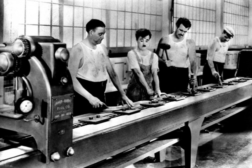 Les Temps Modernes, Charlie Chaplin, 1936
