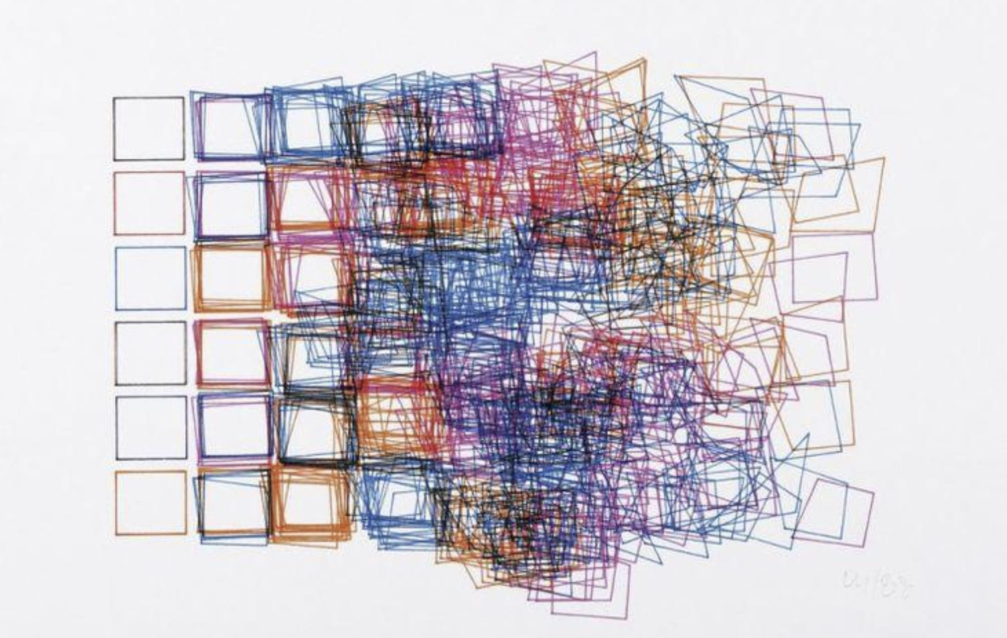 Vera Molnar, Structures de quadrilatères, 1988